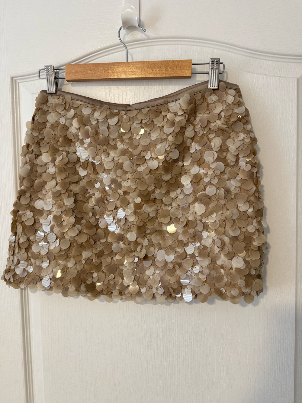 ZARA Sequined Mini Skirt in Champagne - Picture 5 of 6